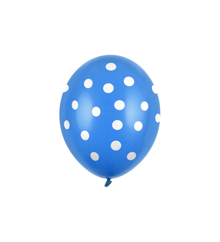 Modré balonky s puntíky