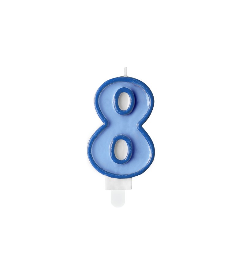Svíčka číslo 8 - modrá