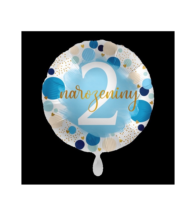 Balónek 2. narozeniny modrý fóliový