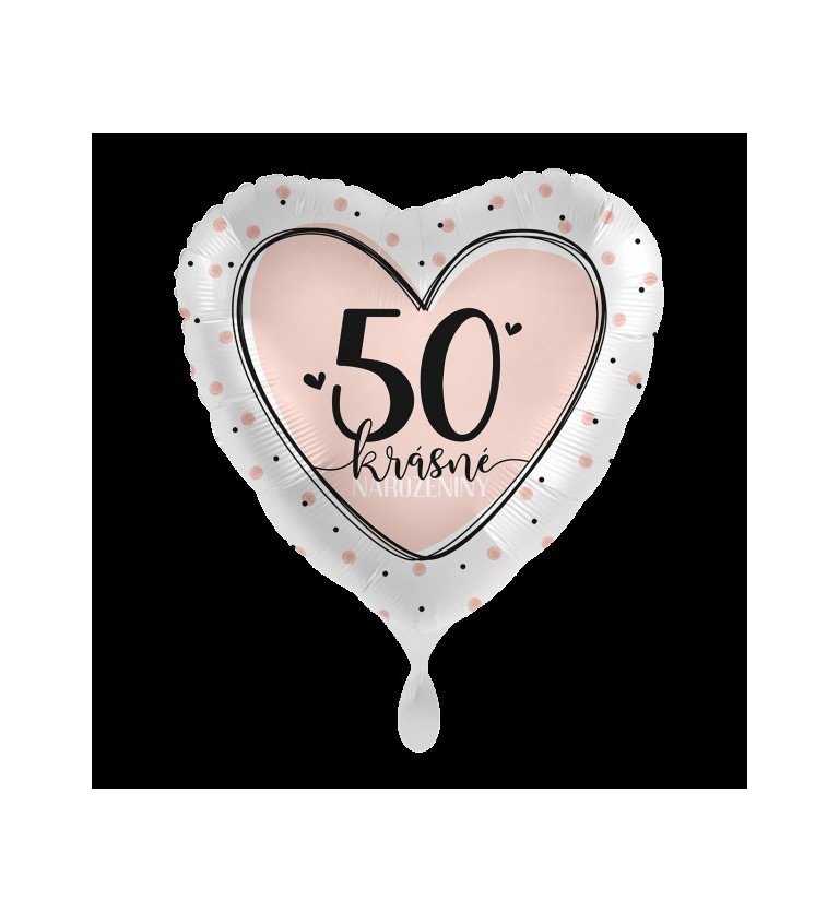 Růžový balónek - Krásné narozeniny 50