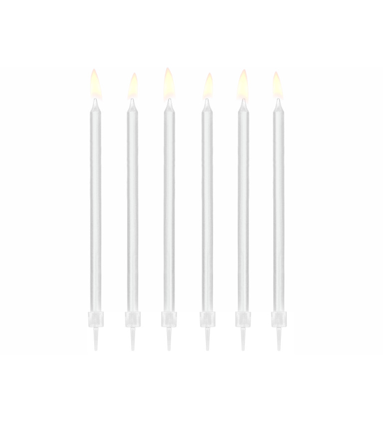 Dlouhé svíčky - bílé