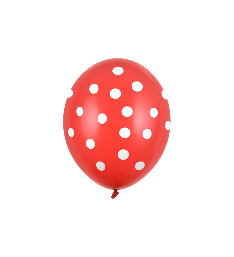 Balónek červený s puntíky