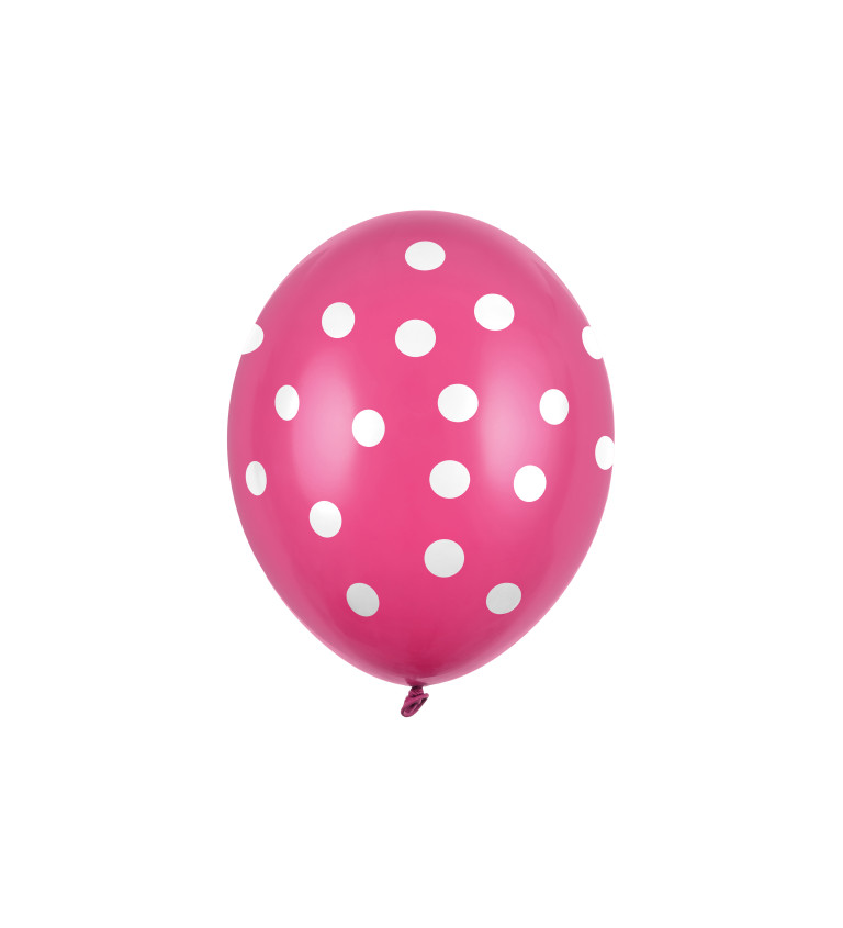 Balónky latexové - růžové s puntíky