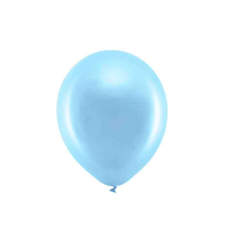 Metalické rainbow balónky - světle modrá