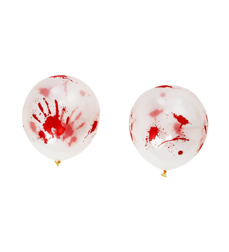 Latexové bílé balónky s krvavými otisky