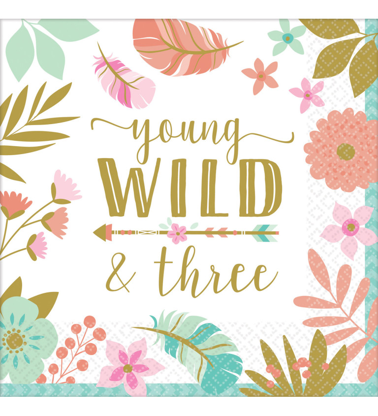Papírové ubrousky - Young, Wild & Three
