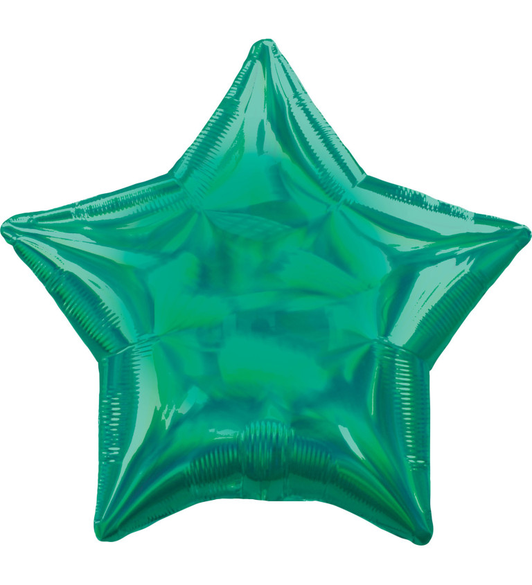 Balónek - zelená holografická hvězda