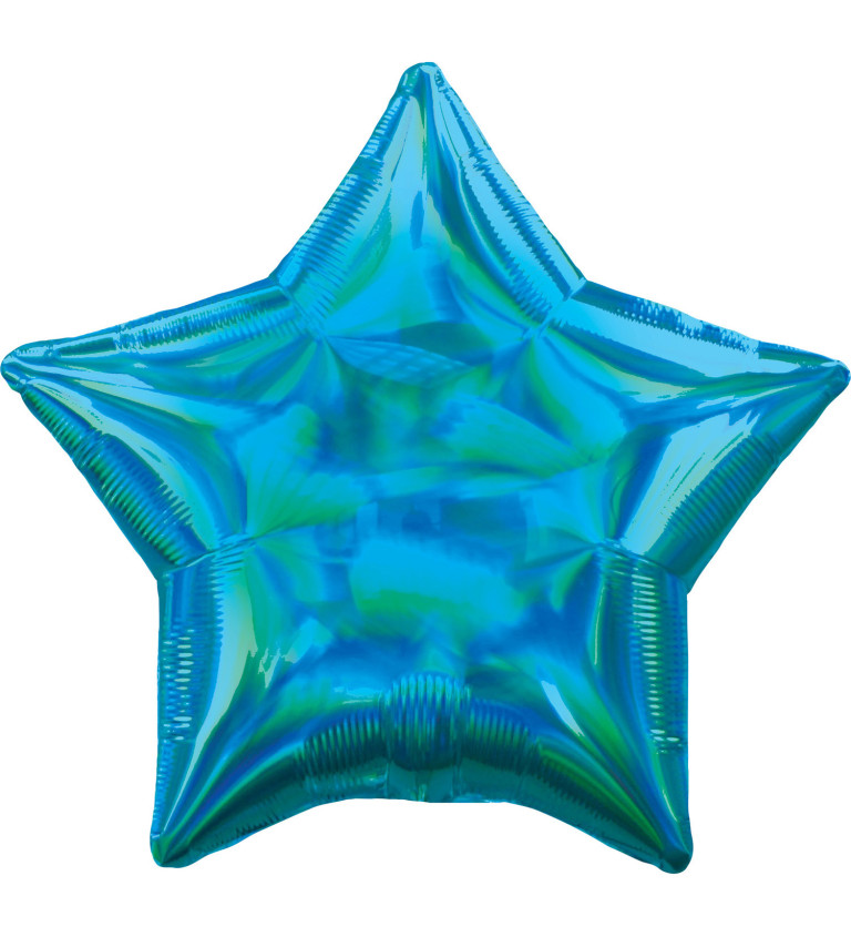 Balónek - Modrá holografická hvězda