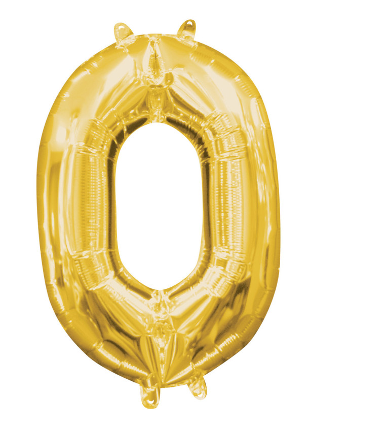 Zlatý balón fóliový číslo 0