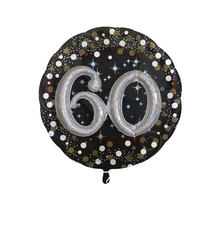 Černý balónek s číslem 60