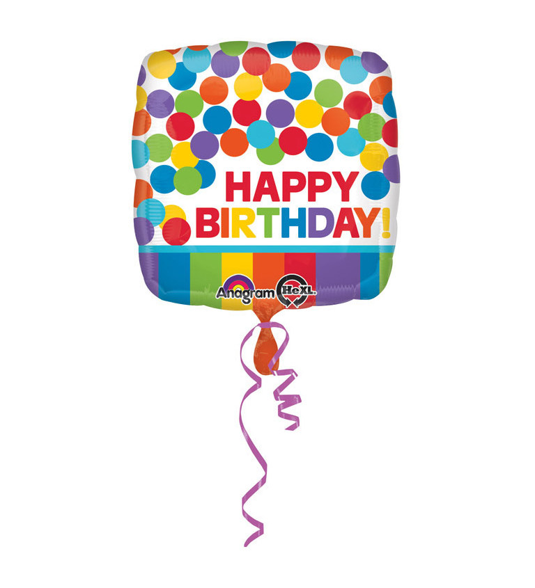 Hranatý balónek - Happy Birthday