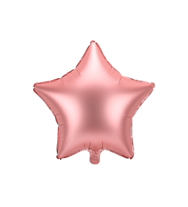 Foliový balonek - hvězda růžová matná
