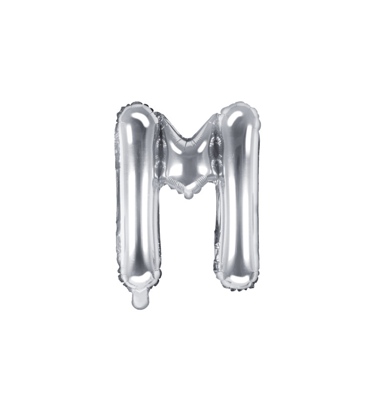Stříbrný fóliový balónek - písmeno M
