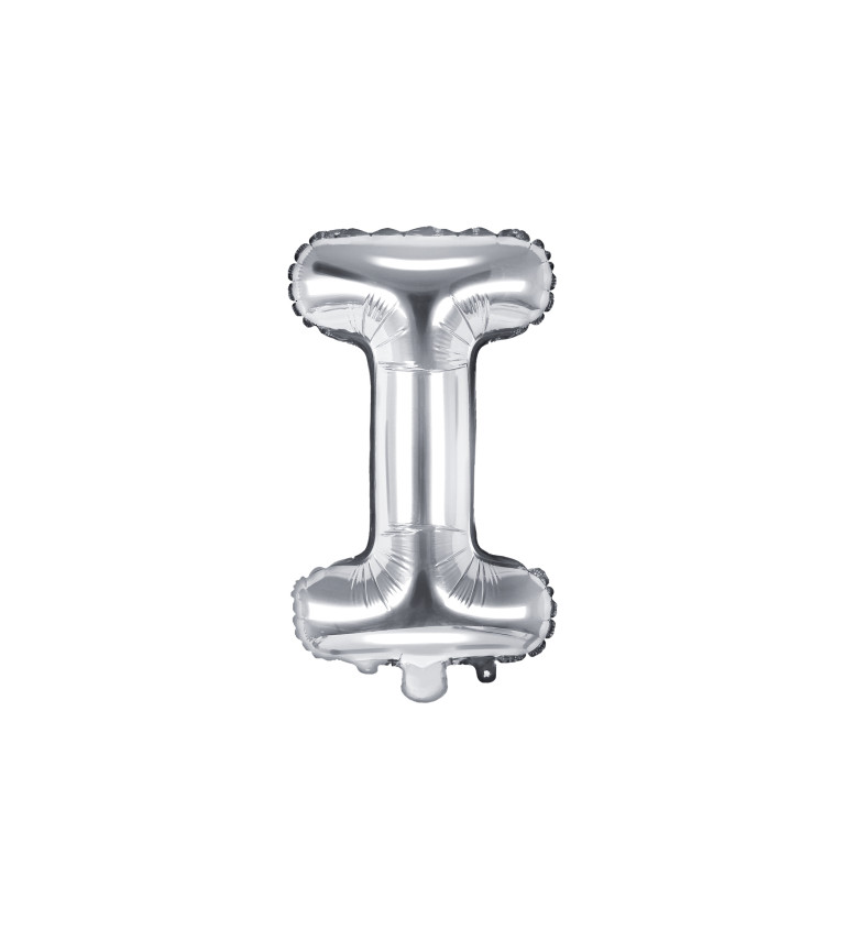 Stříbrný fóliový balónek - písmeno I