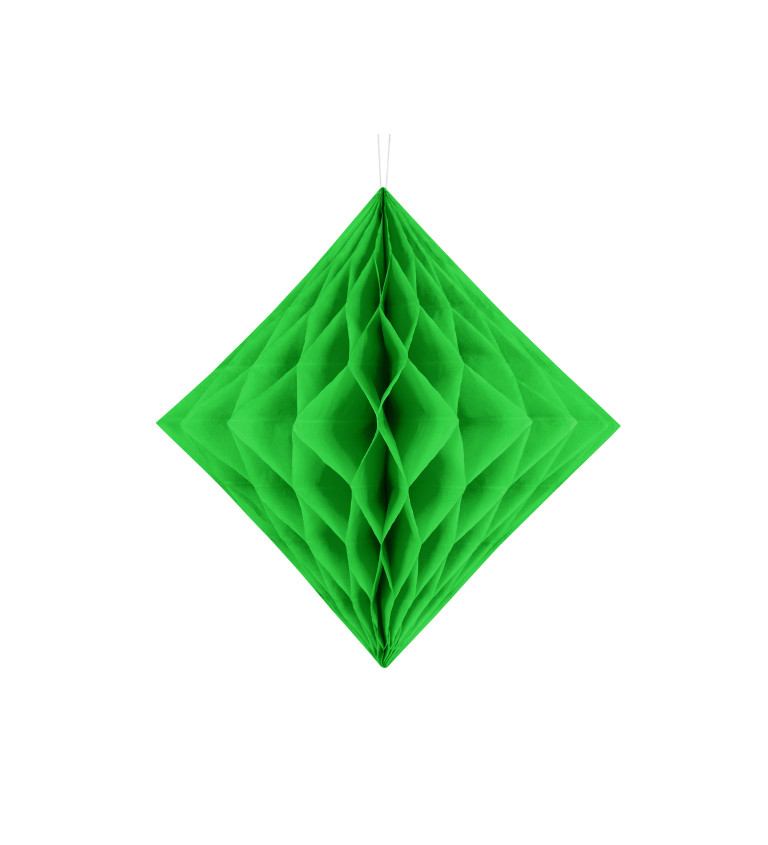 Světle zelený papírový diamant - 30 cm