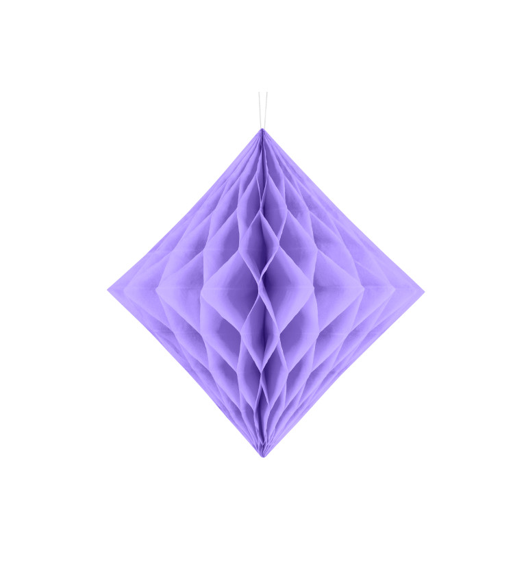 Světle fialový papírový diamant - 30 cm