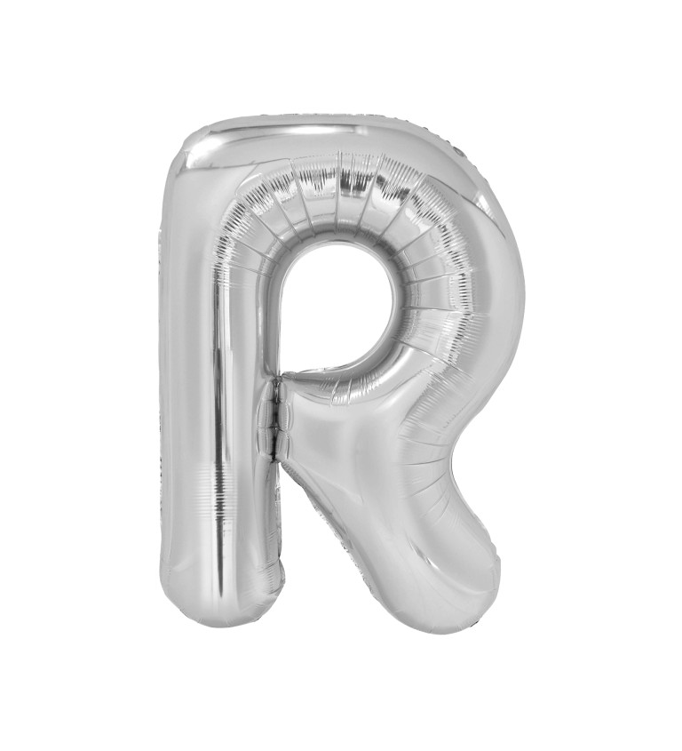 Stříbrný písmeno R - balónek