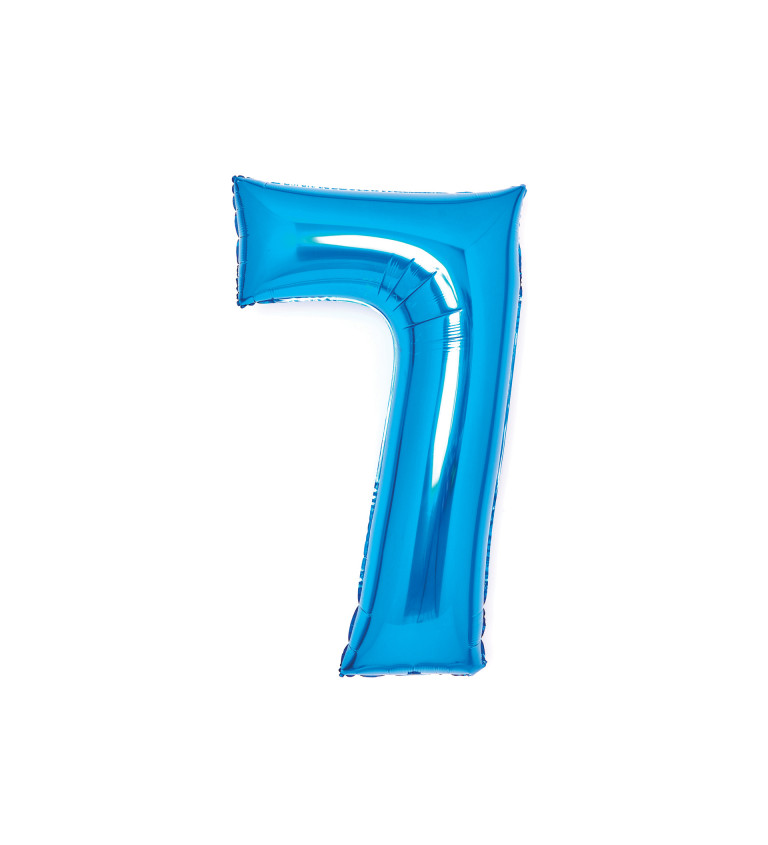 Modrý balónek ve tvaru čísla 7