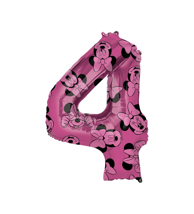 Růžový Minnie balónek číslo 4