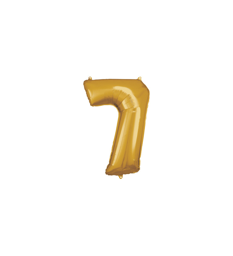 Zlatý fóliový balónek - číslo 7