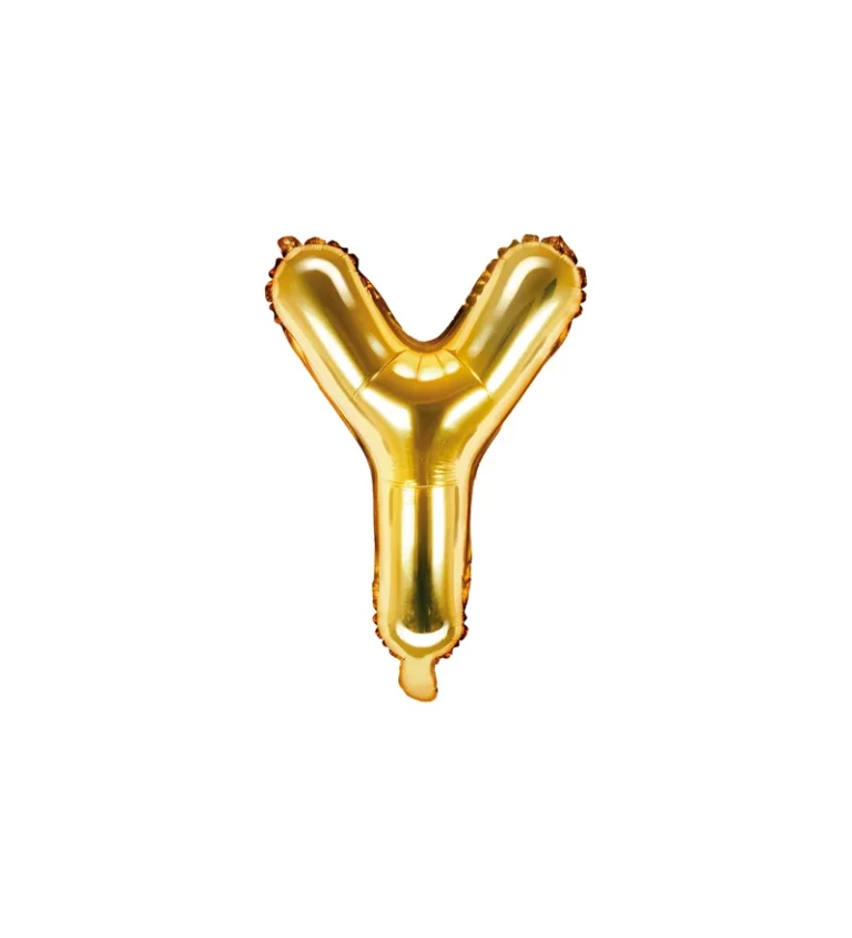 Zlatý fóliový balónek - písmeno Y