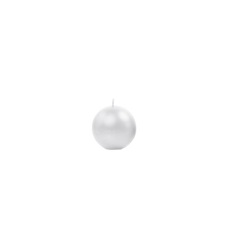 Bílá svíčka ve tvaru koule