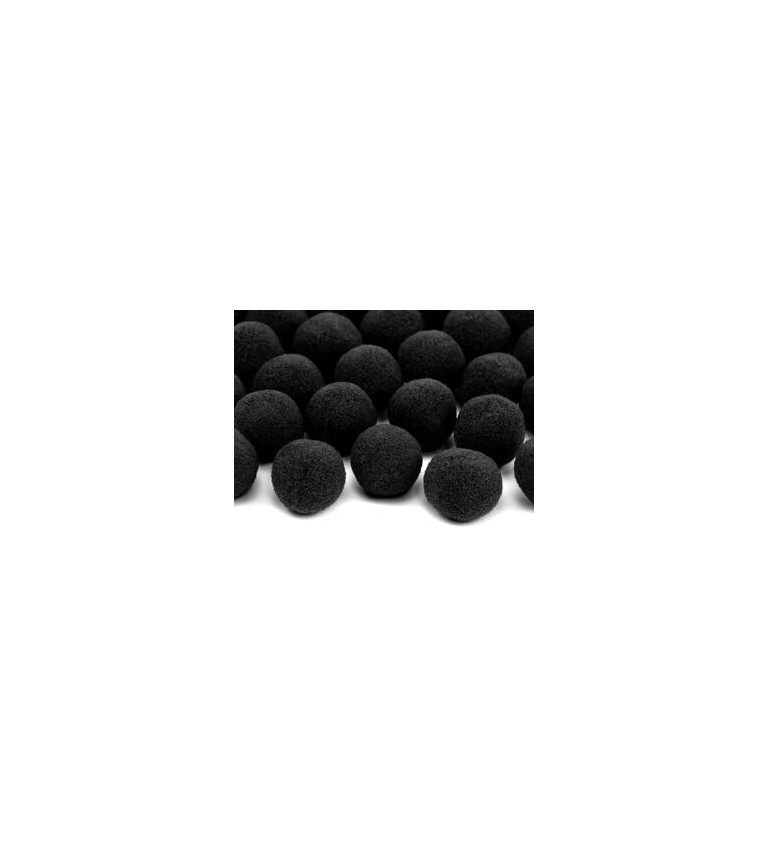 Pompony černé dekorační
