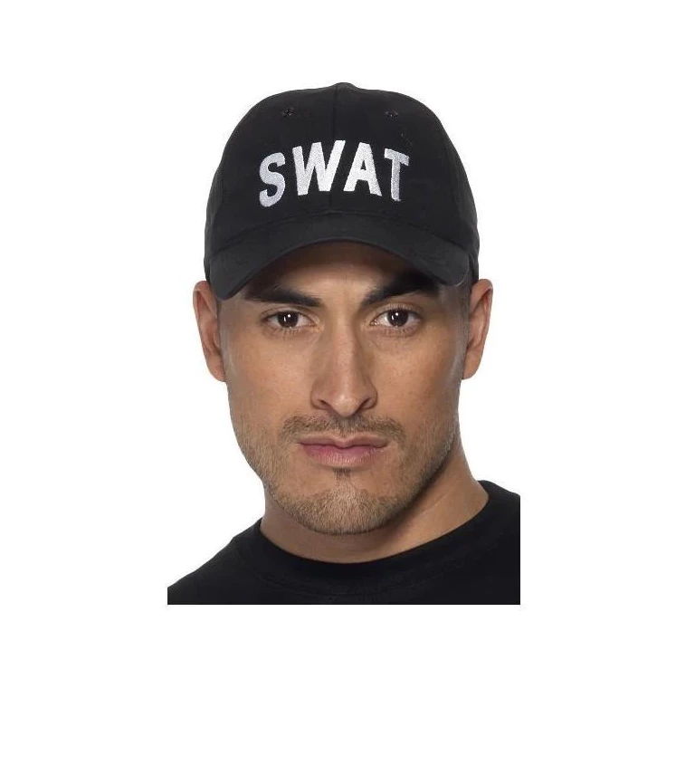 Čepice černá s nápisem SWAT