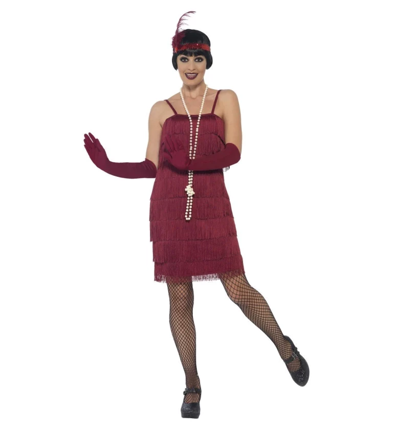Červené šaty Flapper - 30. léta