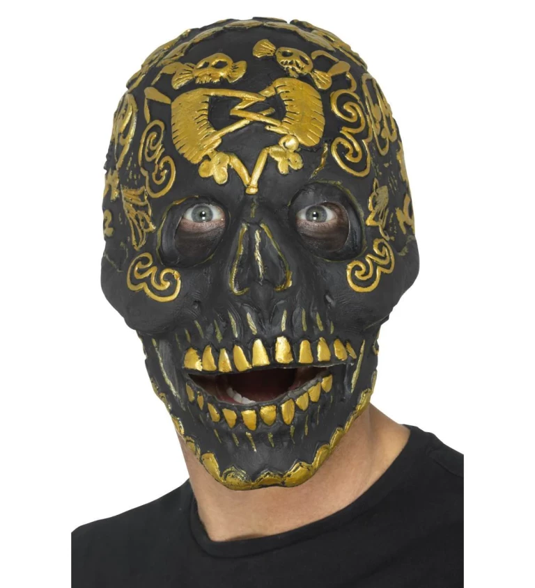 Černo-zlatá maska kostlivce