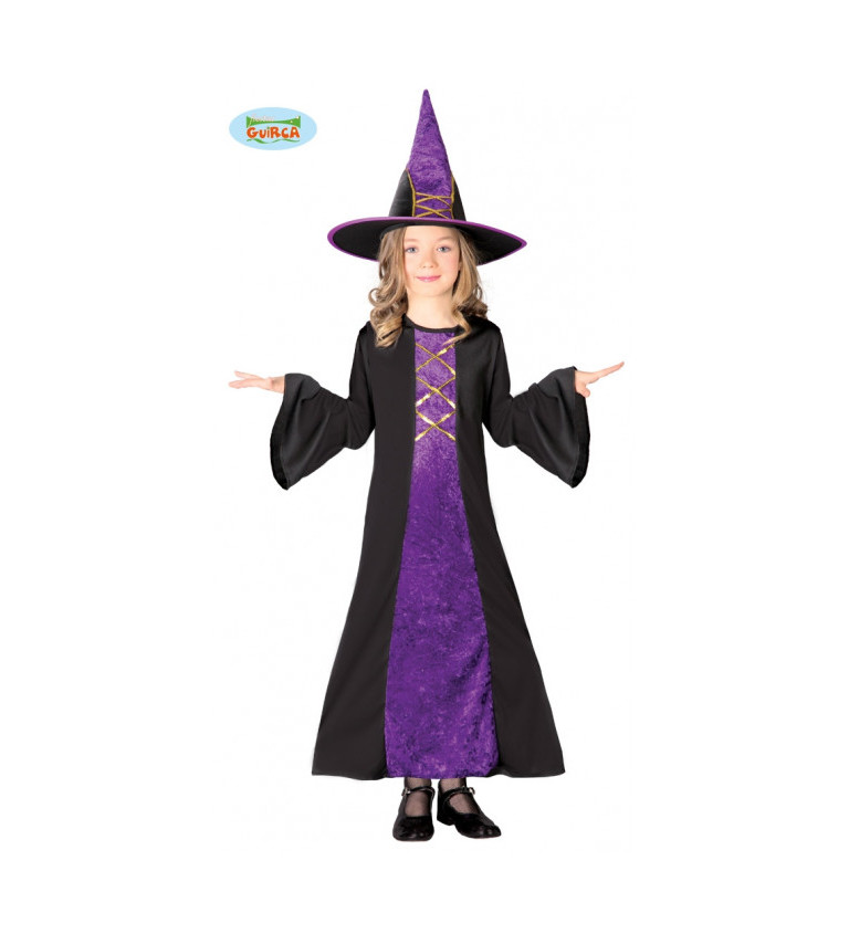 Dětský kostým malá fialová čarodějka