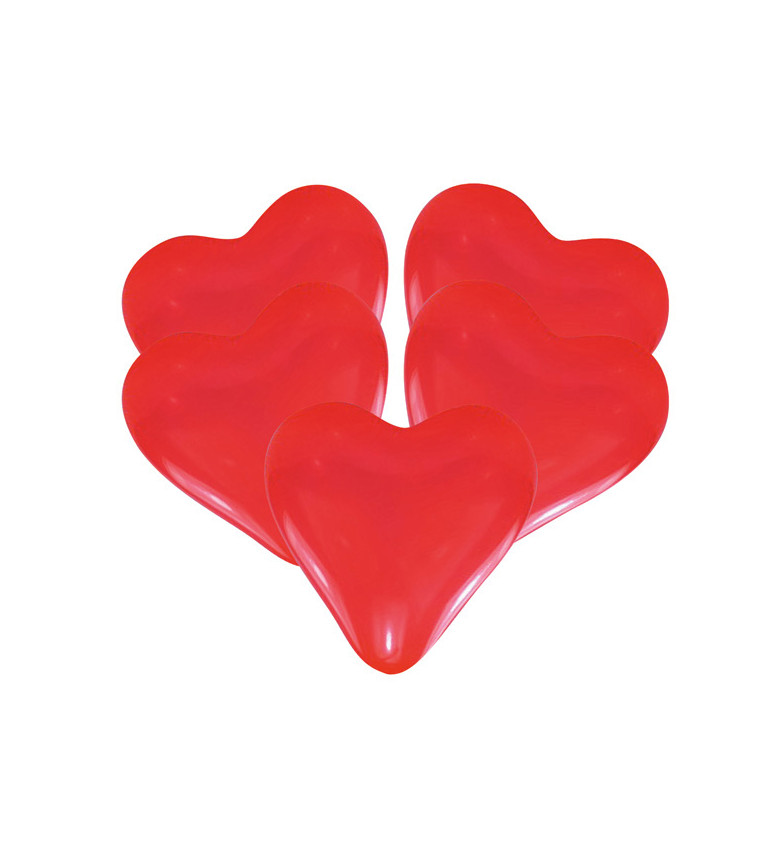 Latexové balónky červené - tvar srdce