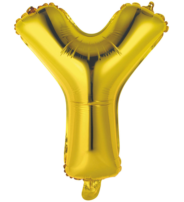 Fóliový balónek zlatý - písmeno Y