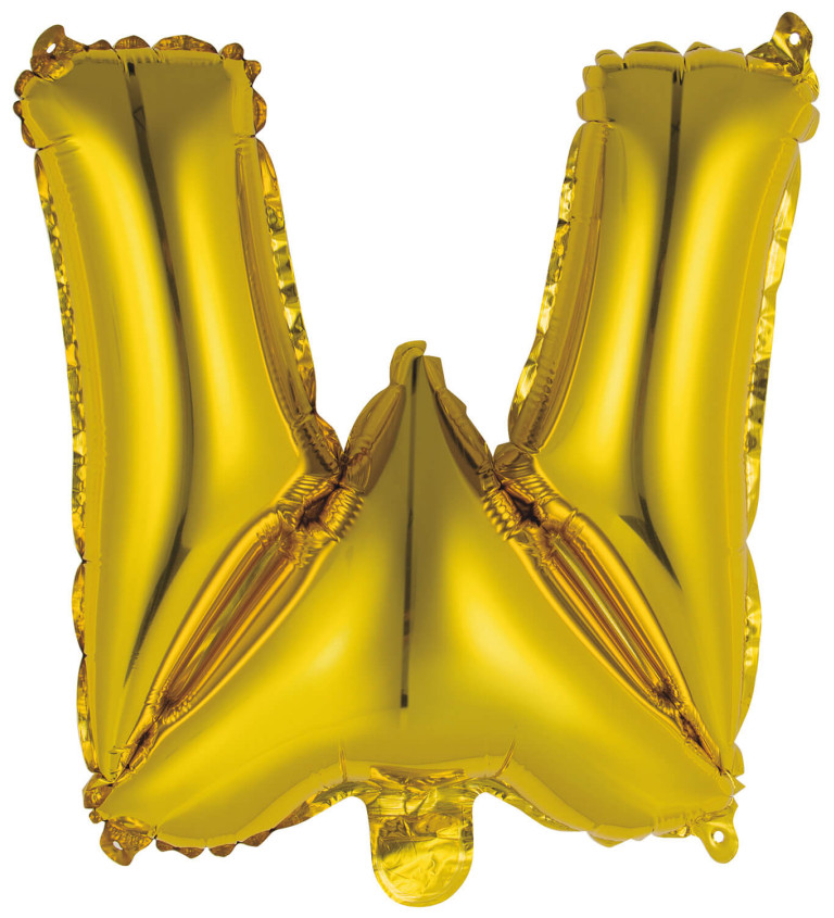 Fóliový balónek zlatý - písmeno W