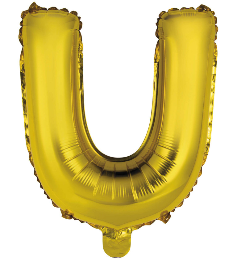 Fóliový balónek zlatý - písmeno U