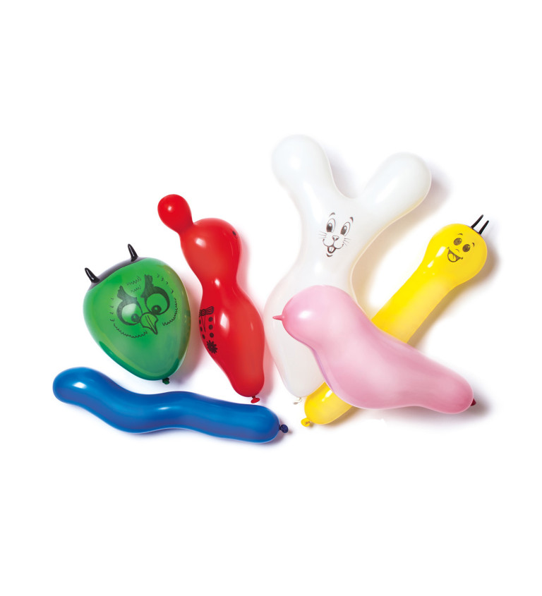 Sada barevných latexových balónků - různé tvary