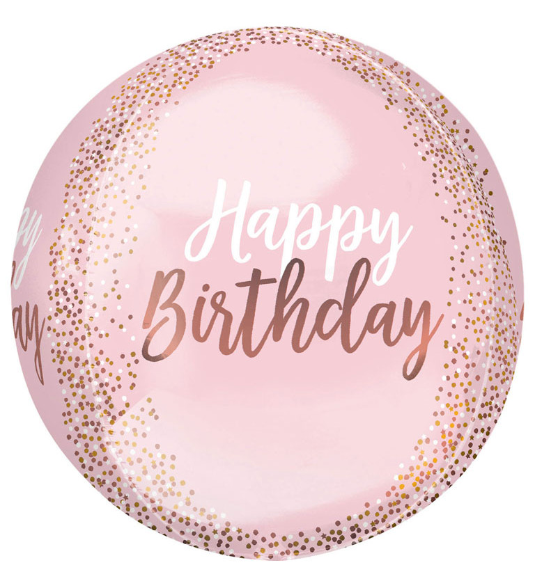 Balónek Happy birthday růžový