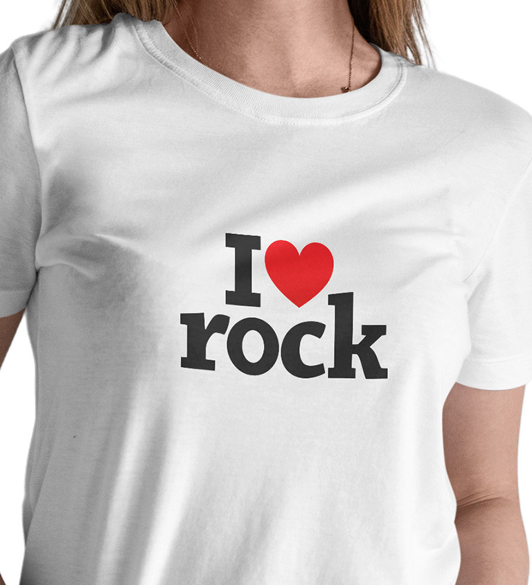 Dámské tričko bílé - I love rock