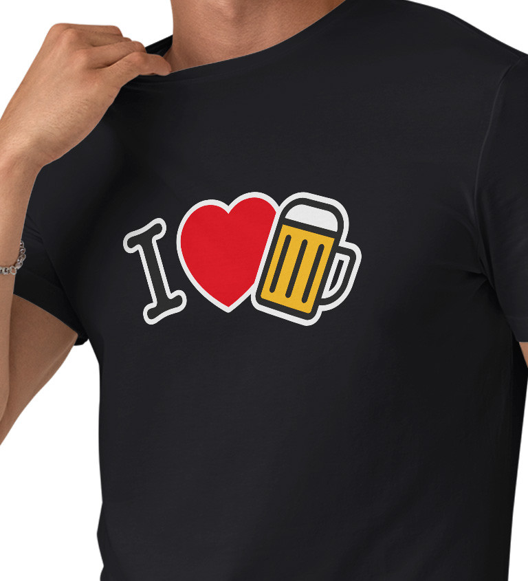 Pánské tričko černé - I love beer