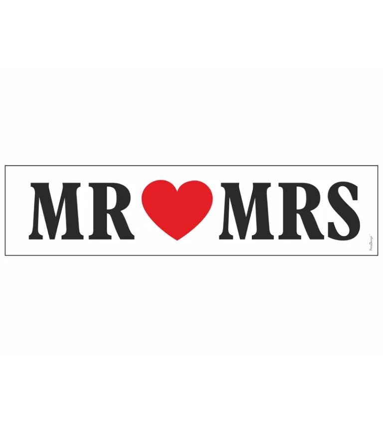 Svatební cedulka MR and MRS