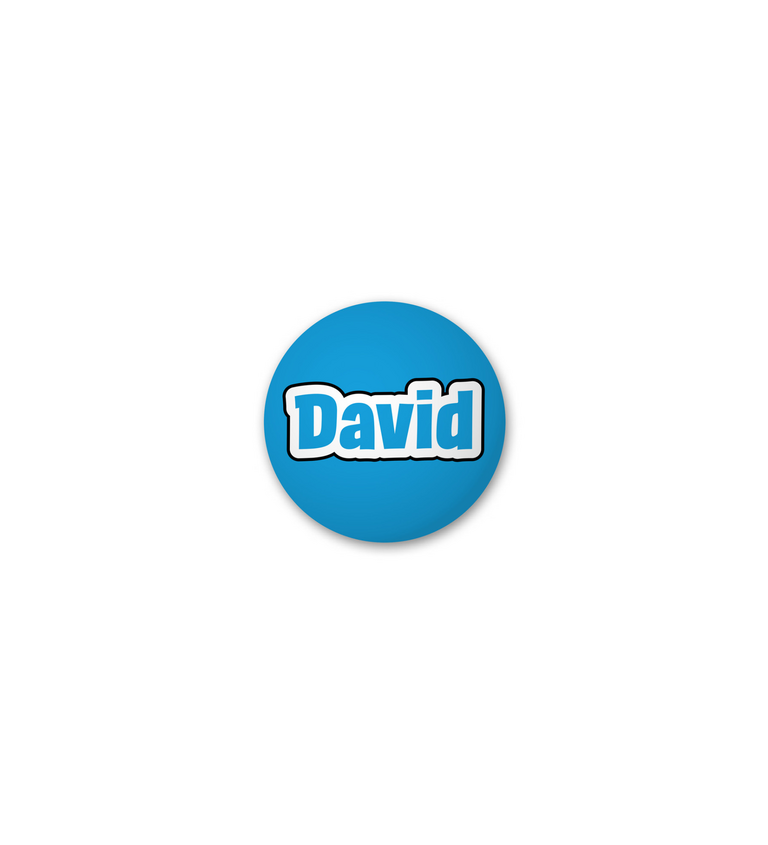Placka modrá s nápisem - David