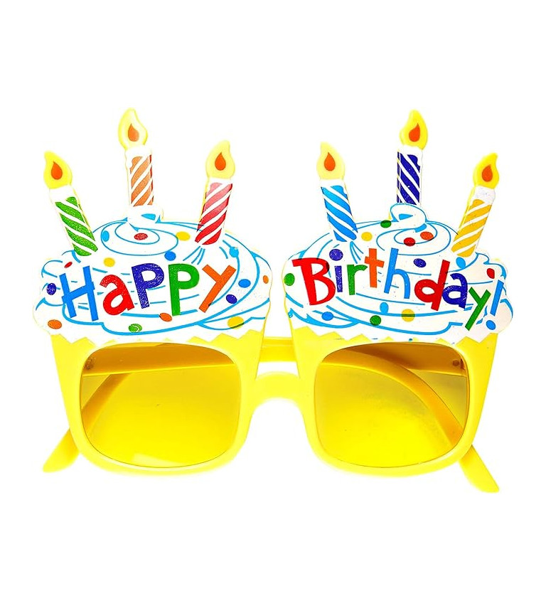 Brýle žluté - happy birthday