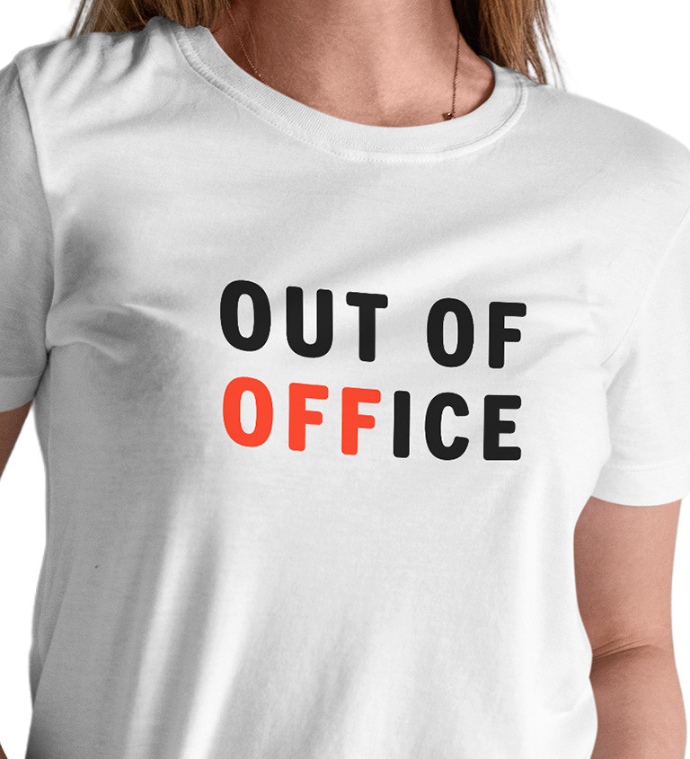 Dámské tričko bílé - Out of office